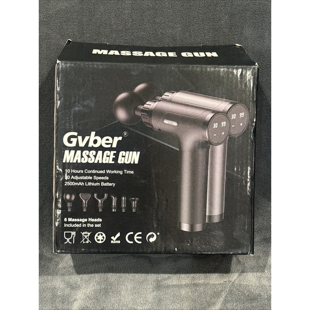 Gvber Massage Gun‎ Deep Tissue Percussion Portable Light Weight -New In Open Box